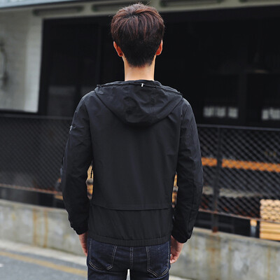 

2017 autumn new handsome student Slim men's jacket autumn and winter hooded jacket as gift for men's