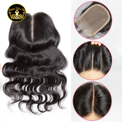 

Peruvian Virgin Hair Body Wave Lace Closure Bleached Knots Free Middle Three Parting In Stock