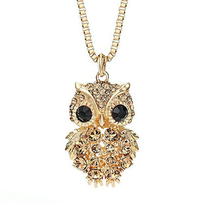 

Yoursfs Owl Necklace Sparkly Cubic Zirconia Sweater chain Necklace For Women