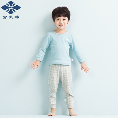 

Yu Zhaolin Chunxian paragraph cotton wool children&39s underwear in the big boy home service boys&girls autumn clothes autumn pants suit YH17T1020 lattice little girl pink purple 120