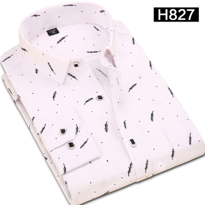 

Men Casual Shirt Fashion Long Sleeve Printing Spring Autumn Slim
