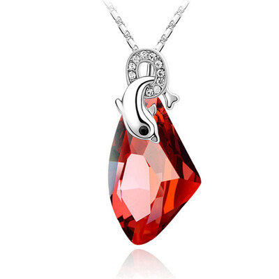 

Австрийский кристалл ожерелье Dolphin Pendant женщин высокого качества красный Rhinestone моды годовщины подарок подарок 979