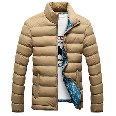 

2017 new men's winter stand collar cotton dress Slim warm down jacket