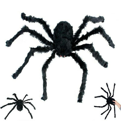 

30/75/120cm Large Size Plush Spider made of wire and plush two style Funny Toy for party or Bar KTV halloween