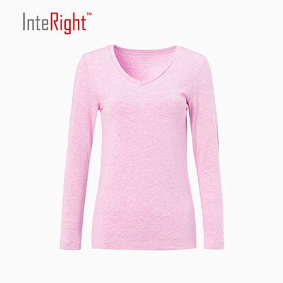 

INTERIGHT Women&39s V Collar Shirt Hemp  Pink