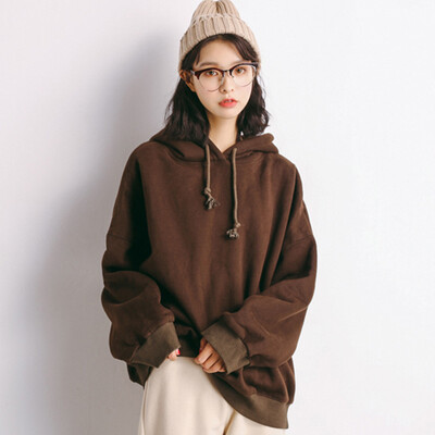 

City plus CITYPLUS 2017 autumn and winter new women's arts and crafts wild round long-sleeved sets of college style wind jacket letters embroidery hooded sweater CWWY179365