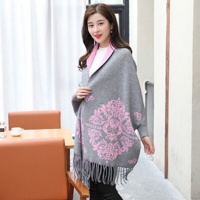 

Shanghai stock (STORY Of SHANGHAI) ladies scarves autumn and winter warm to wear shawl silhouette jacquard rose red