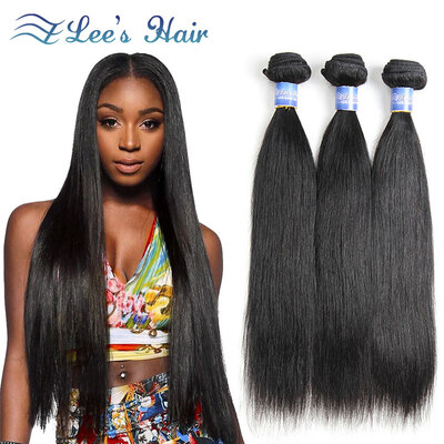 

Lees Hair Peruvian Straight Virgin Human Hair 8A Grade 3 Bunldes Human Hair Extensions 8-26inch Straight Nature Color