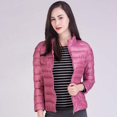 

City plus CITYPLUS 2017 winter new style women women stand collar Slim short jacket wild light down jacket CWYR179653 light skin powder M