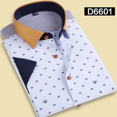 

Casual Men Shirt Fashion Short Sleeve Printing Summer Slim Floral