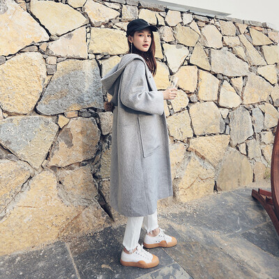 

Autumn and winter cocoon type Nizi coat long coat