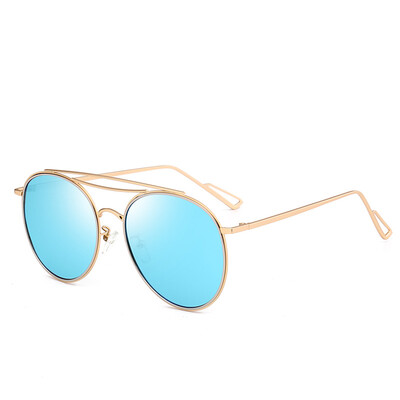 

2017 fashion new polarized metal pilots sunglasses Europe and the United States street shooting fashion yurt mirror sunglasses
