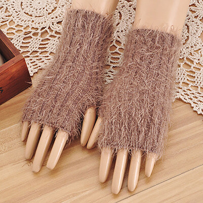 

New autumn winter half finger gloves long haira computer typing arm sets
