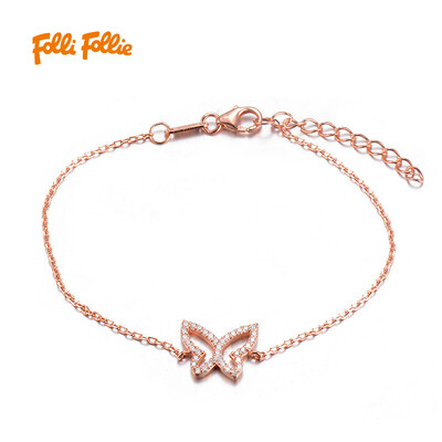 

Folli Follie Ms. Fuli Li SILVER BUTTERFLY Rose Gold Butterfly Bracelet 3B16S031RC