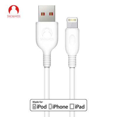 

Snowkids Apple Charging&Data Transfer Cable MFi Certification Fast Charge 18m White for iphone 6splus1056iPad
