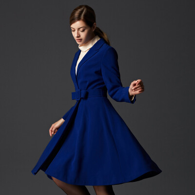 

Rebecca (Marc Rebecca) fashion in the long coat coat female 55020A sapphire blue