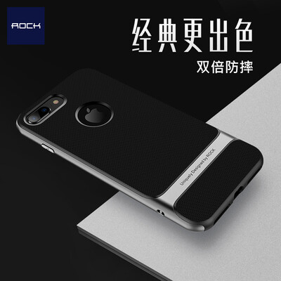 

Локк (ROCK) 7plus Apple, телефон оболочки защитный рукав кронштейн iphone7plus падение силикона сопротивление мягкой оболочки Royce Titanium Gray