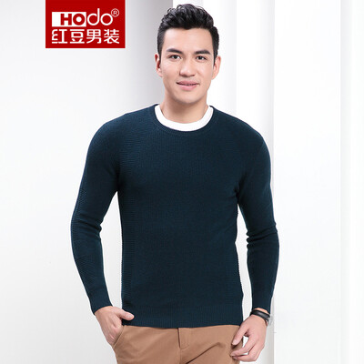 

Красная фасоль Hodo мужская свитера мужская мода ребра сплошной цвет Тонкий круглая шея мужской свитер G1 зеленый 185 / 100A