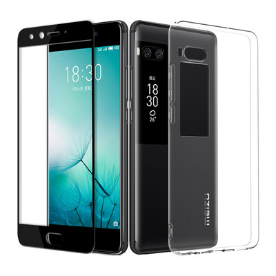 

Shell film set ESCASE MEIZU PRO7 phone shell Meizu PRO7 tempered film full screen black Meizu all-inclusive drop shatter-resistant shell transparent protective cover