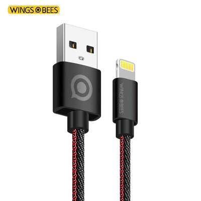 

Bee wing apple 6 6S 7 data line denim line 1 meter cowboy black phone charger line power cord support iphone5 5s 7P SE ipad air mini