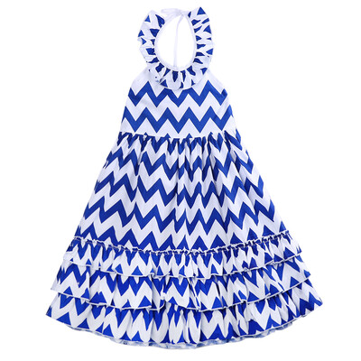 

Cool Fashion Backless Kids Girls Wave Stripe Maxi Long Sundress Boho Dress Skirt