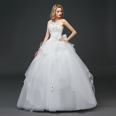 

2017 new wedding dresses, one shoulder uniform wedding dress