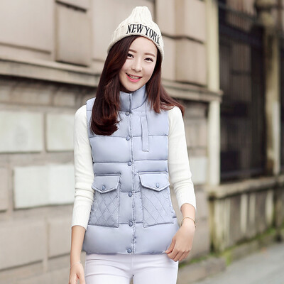 

Cotton vest female autumn and winter models short section aSlim large size sleeveless jacket feather cotton waistcoat Korean Slim