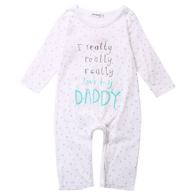 

I love Mum Dad Baby Infant Boy Girl Bodysuit Cotton One-pieces Rompers 0~24M