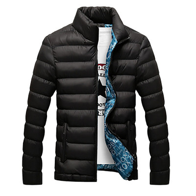 

2017 new men's winter stand collar cotton dress Slim warm down jacket