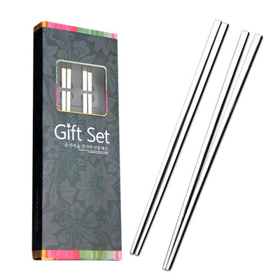 

Jingdong supermarket] sunshine flying song Korean tableware suit 304 stainless steel chopsticks four pairs of gift box 1499