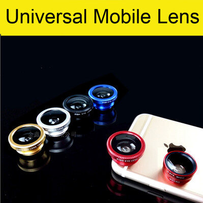 

3 In 1 Universal Clip Camera Mobile Phone Lens Fish Eye Macro Wide Angle For iPhone 7 Samsung Galaxy S7 HTC Huawei All Phones