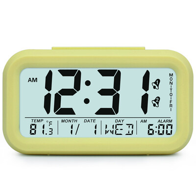 

Large Digital Alarm Clock LCD Student Bedroom Electronic Clock Snooze Sensor Kids Table Clock School Product Night Light 2 Alarm