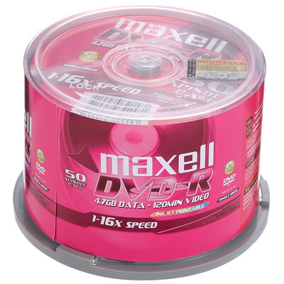 

Maxell DVD-R 16-speed 47G Taiwanese drums with 10 discs