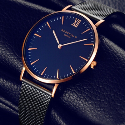 

New Fashion Men Watches Top Brand Luxury Stainless Steel Mesh Band Blue Watch Business Quartz Watch