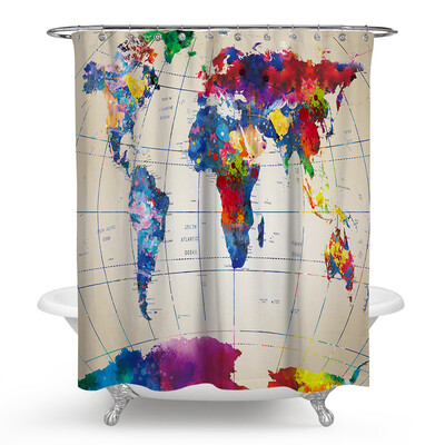 

World Map Shower Curtain