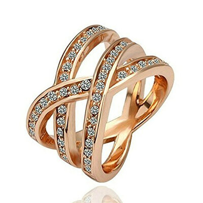

Yoursfs Criss Cross Ring Intertwined All Around CZ Wedding Rings For Women