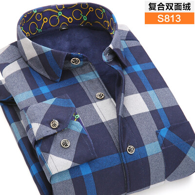 

Business Gentleman Men Long Sleeve Shirt Casual Keep Warm Loose Winter