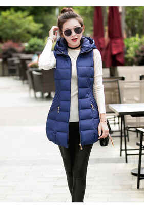 

Cotton vest female autumn and winter new 2017 Korean version of the long section of fashion Slim was thin large size feather cotto
