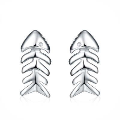 

Yoursfs® 925 Silver Simulated Diamond Fish Bone Earring Fashion Silver Jewelry