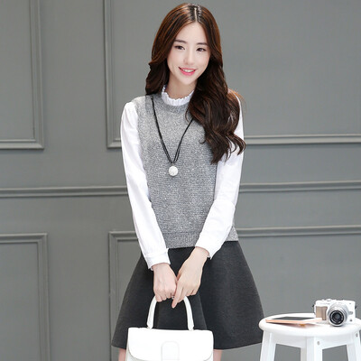 

Чэнь Тун, новое падение +2017 женщины древесины уха юбка поддельные два с длинными рукавами была тонкая серая L S62A0895A11L