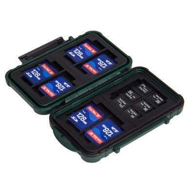 

Rima (EIRMAI) CB-101 Зеркальная камера Держатель карты памяти SD CF MSD TF Card Чехол для хранения Green