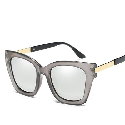 

2017 fashion new sunglasses female tide retro big box Korean fashion bright reflective sun glasses men polarized light new sunglas