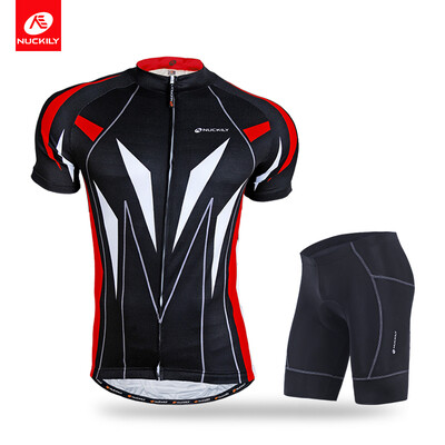 

NUCKILY Mens summer outdoor sport jersey set cool design cycling top&short for cyclist