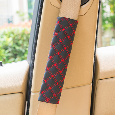 

Huashi Auto Accessories Safety Belt Shoulder Cover Car Car Seat Belt Cover Shoulder Cover Four Seasons General Car Interior Decoration Pair Set Black Red Line