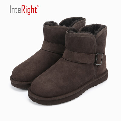 

INTERIGHT fur one warm low tube bare boots snow boots womens boots womens shoes brown 38
