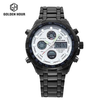 

2017 Hot Sell Top Luxury Brand Analog Digital Watches Men Led Full Steel Male Clock Men Military Wristwatch Quartz Sports Watch