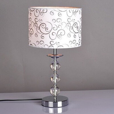 

BOKT Современные городские конструкции Простая настольная лампа 10-дюймовая ткань Lampshade E26 / E27 Lampholders Crystal Bedside Lamp Home Decor (стиль B)