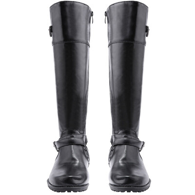 

New Winter Boots Martin boots Are All-match Belt Buckle In Long Black Color Plus Size 34-43