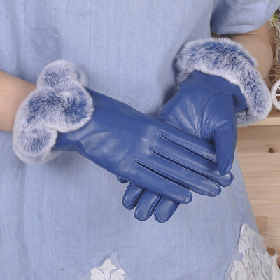 

Ms winter sheep skin leather gloves warm