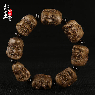 

Phase Yutang Dharagan incense pearl hand string Hand-carved Lohan Wooden BraceletLogs carefully crafted Shen Xiang Luohan hand st